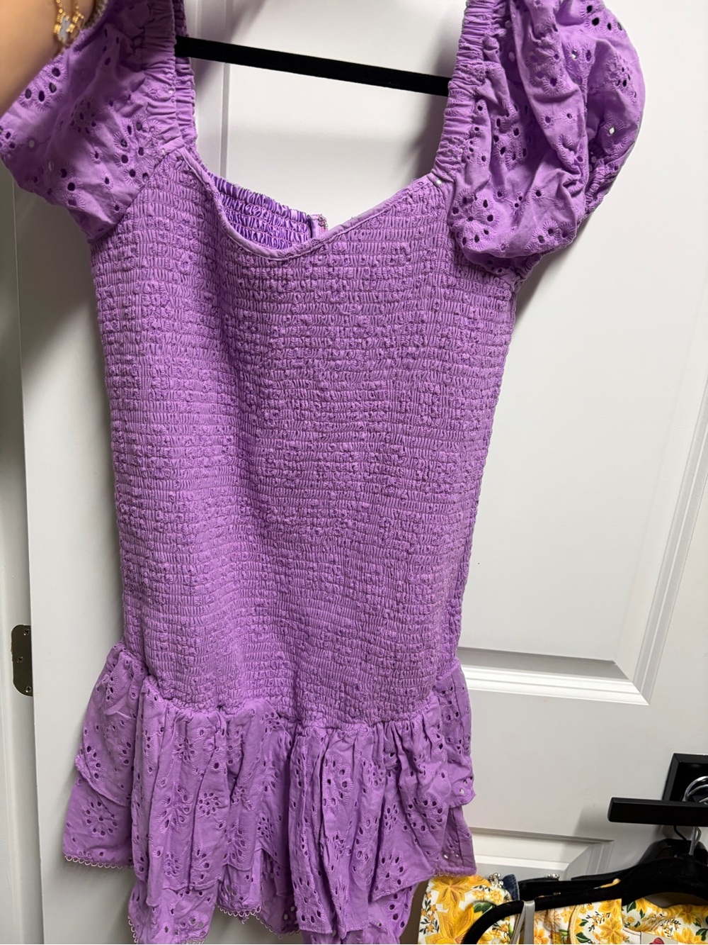 LIKELY SIZE 10 Lilac Puff-Sleeve Smocked Kids Dress